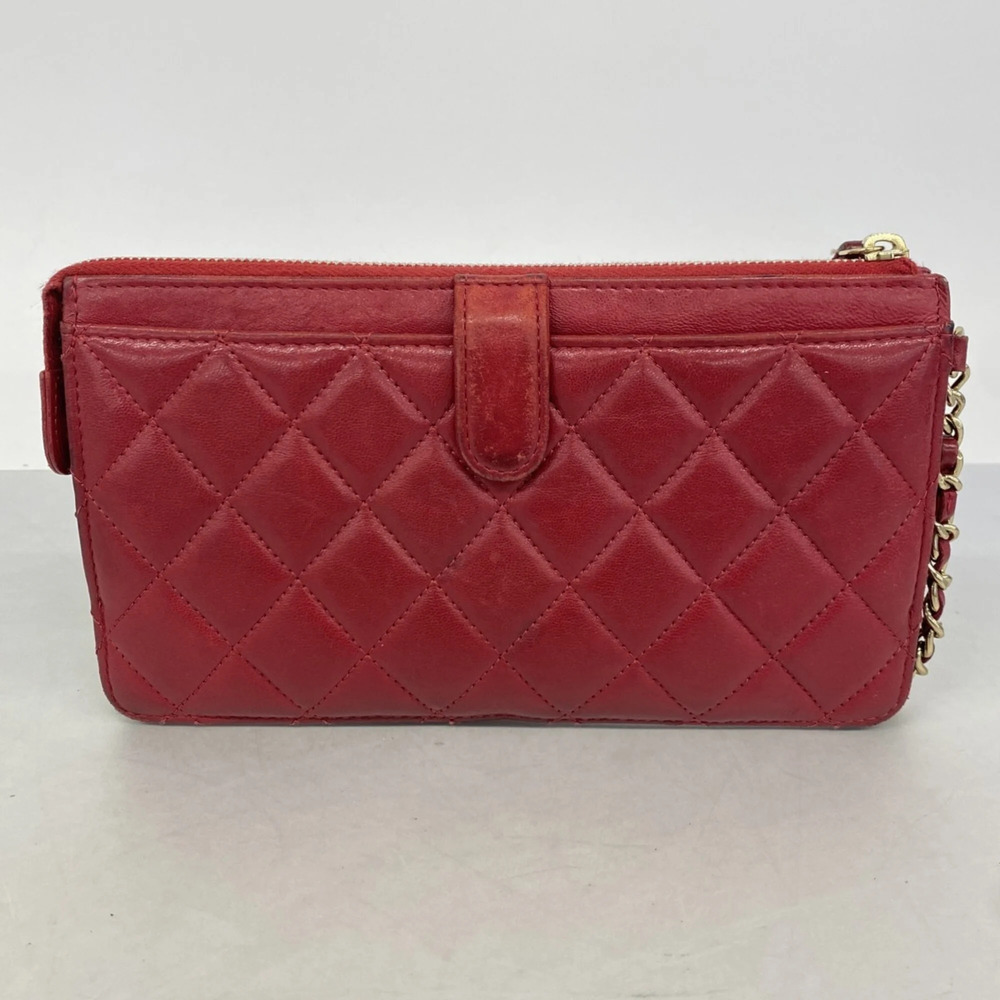 Chanel Matelassé Icon Clutch Bag, Lambskin, Red Champagne, Women's - Picture 12 of 12